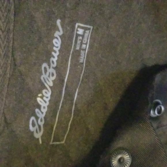 Eddie Bauer Men's Medium Brown Quilted Pullover - Picture 5 of 17